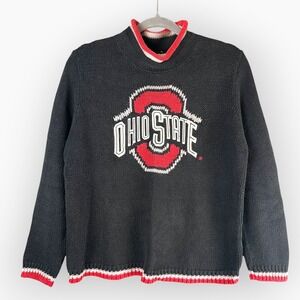 Vintage Bellepointe Ohio State Buckeyes Knit Sweater Black Red Womens Medium